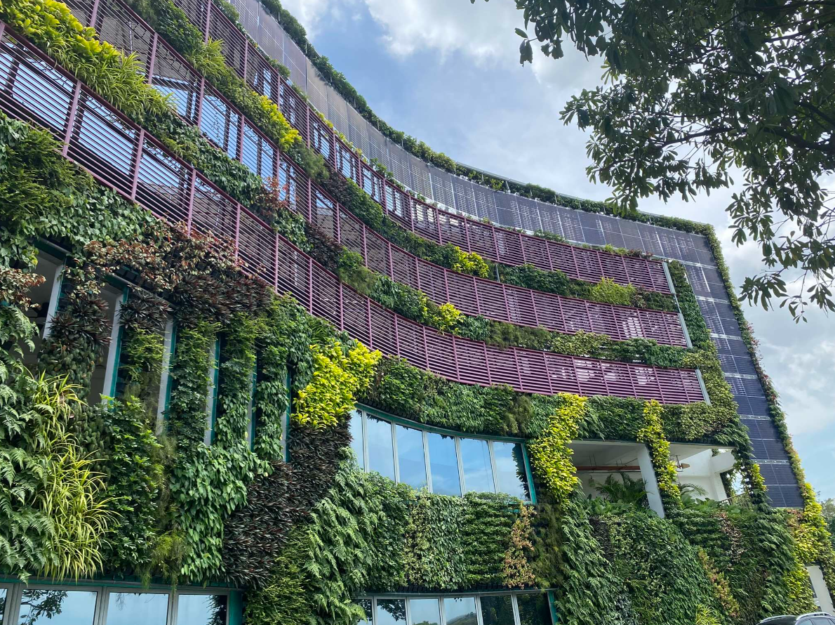 This image shows keppel infrastructure with skyrise greenery such as green walls
